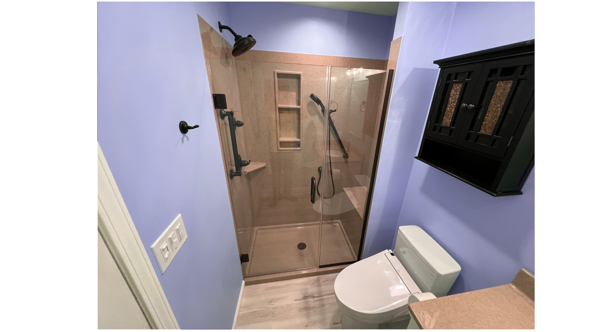 Onyx Collection shower wall panels installed