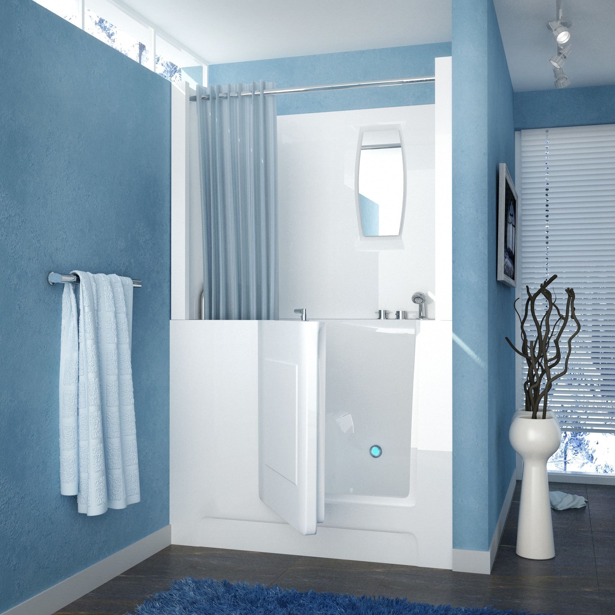 Walk-in tub with entry door